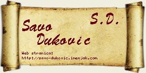 Savo Duković vizit kartica